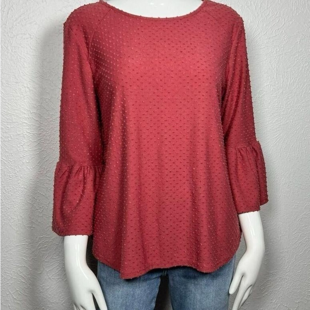 Women's Red Textured Top